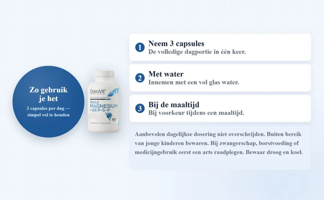 OstroVit Triple Magnesium + B6 P-5-P 90 Capsules