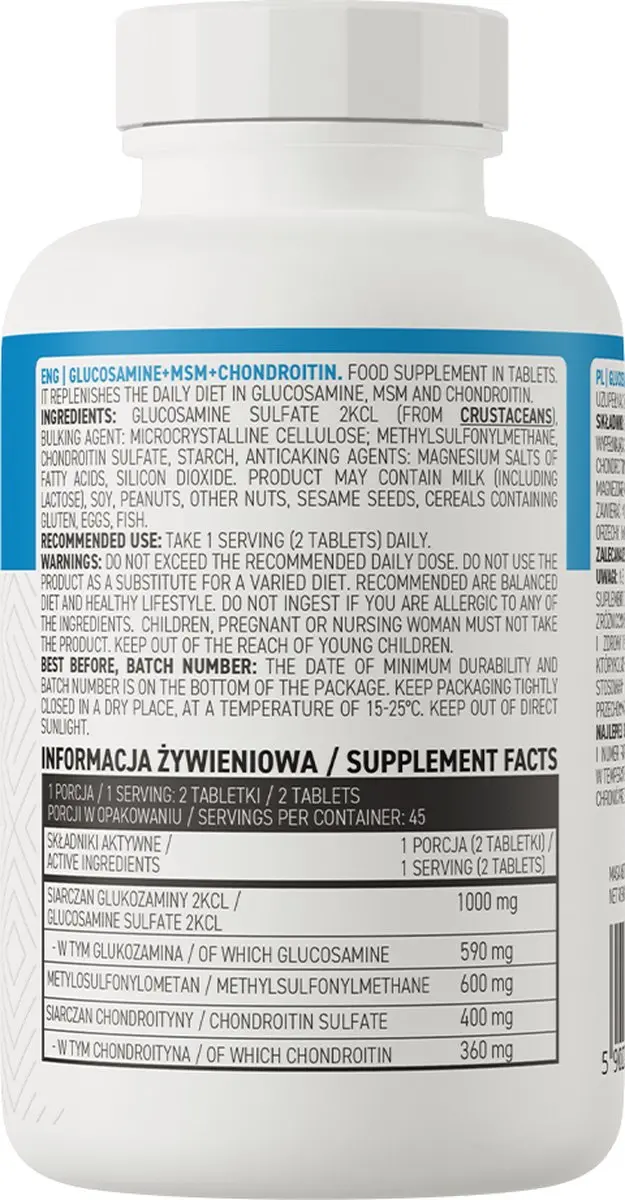 OstroVit Glucosamine + MSM + Chondroitin 90 Tablets - 119g