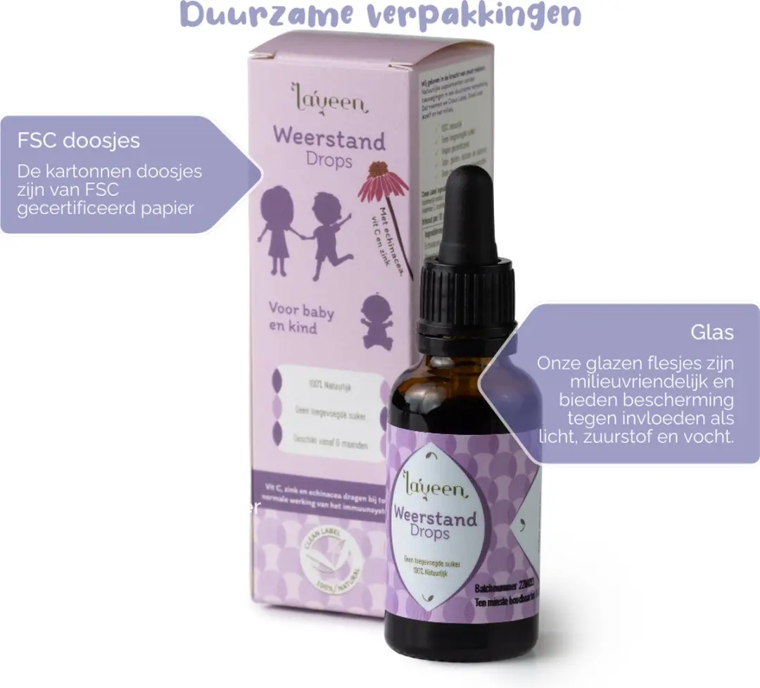 Laveen Weerstand Drops 30ml - Vitamine C, Zink & Echinacea