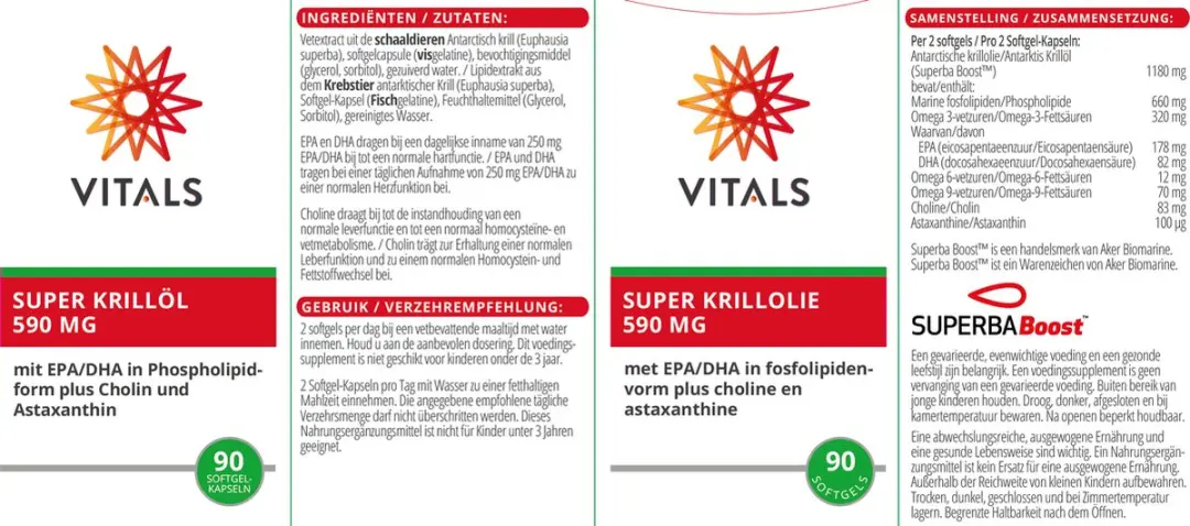 Vitals Super Krillolie 590mg - 90 Softgels