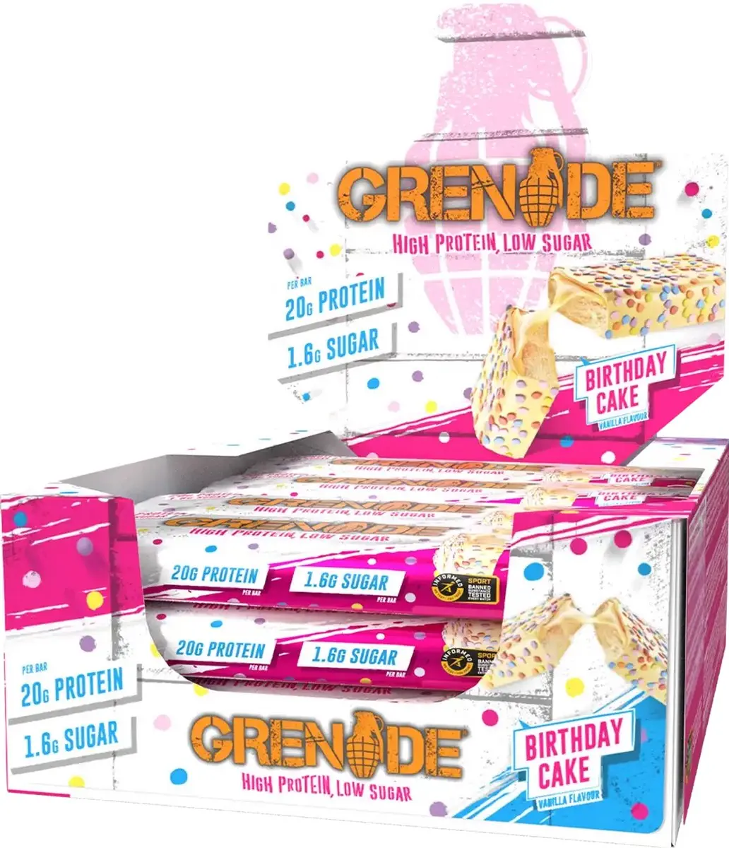 Grenade Protein Bar Birthday Cake