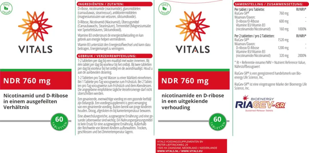 Vitals NDR 760mg - 60 tabletten