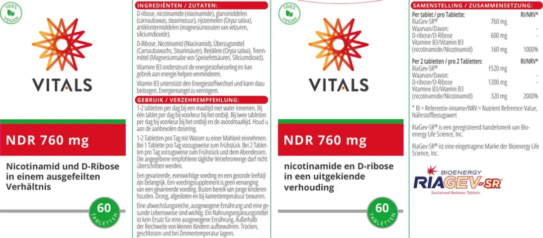 Vitals NDR 760mg - 60 tabletten