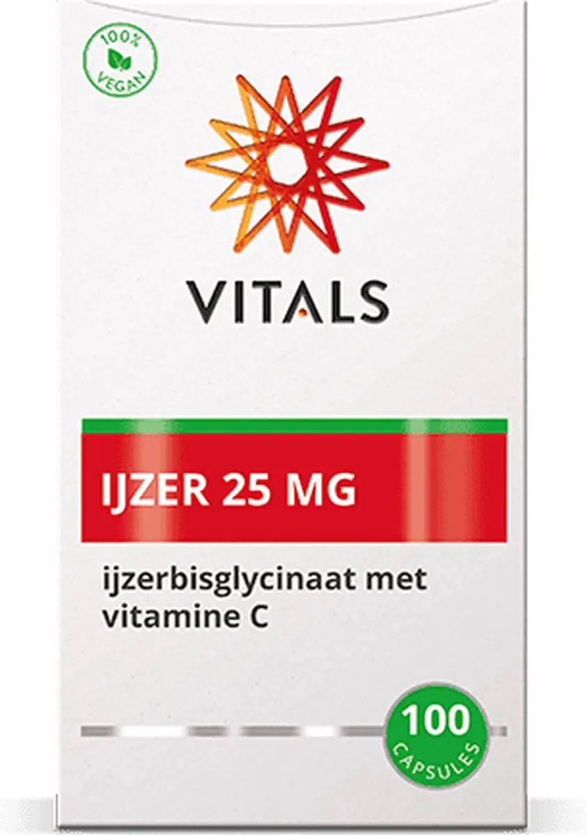 Vitals IJzerbisglycinaat 25mg - 100 Capsules