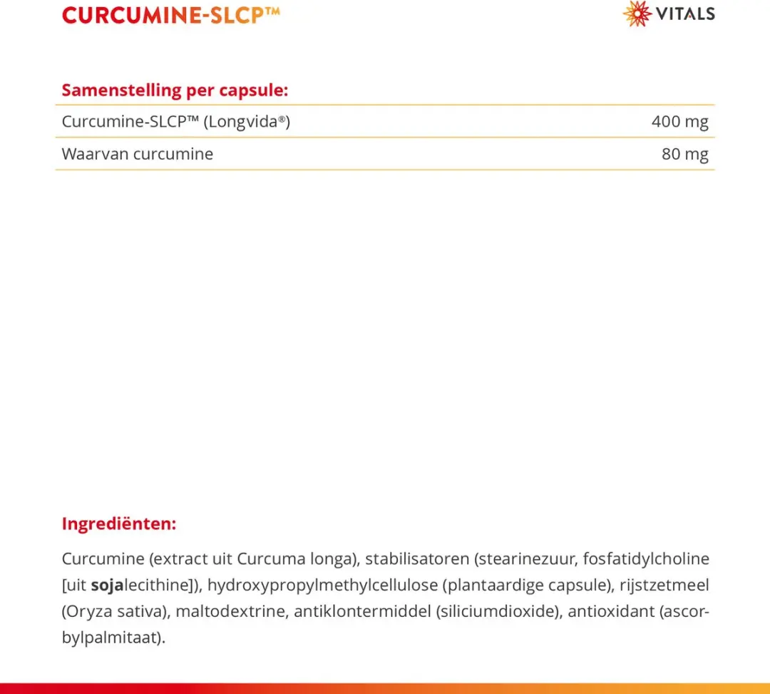 Vitals Curcumine-SLCP 60 Softgels
