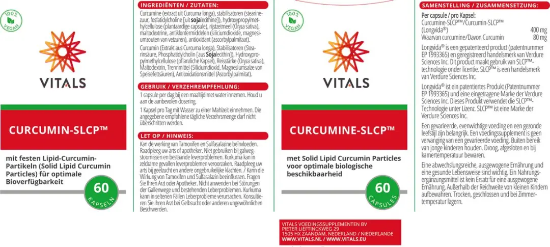 Vitals Curcumine-SLCP 60 Softgels