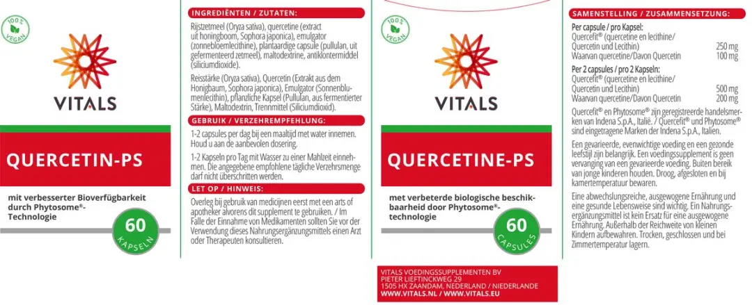 Vitals Quercetine-PS 100mg - 60 Capsules