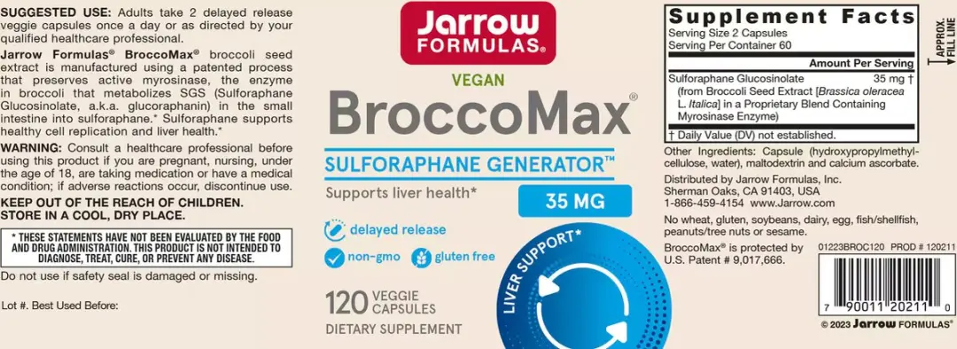 Jarrow Formulas BroccoMax 120 Capsules