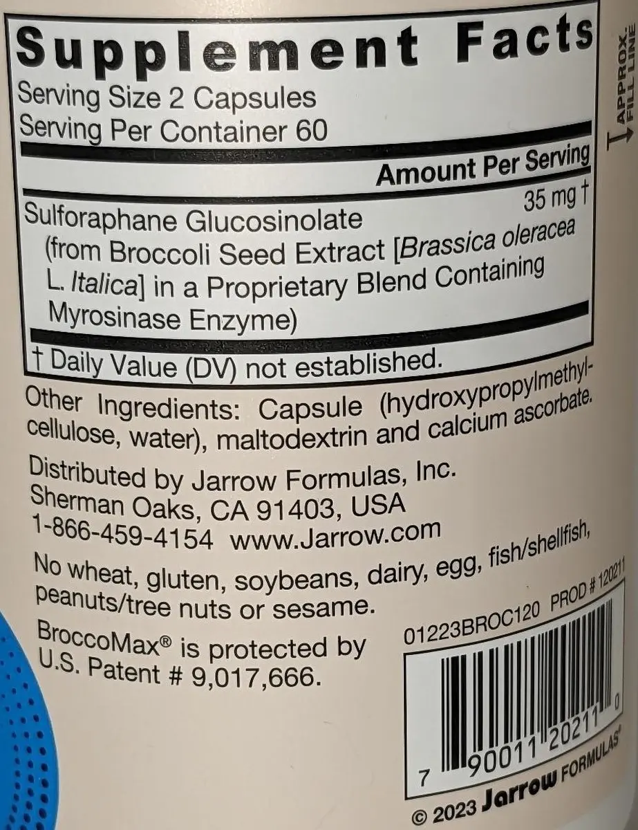 Jarrow Formulas BroccoMax 120 Capsules