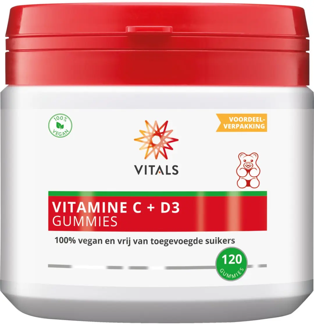 Vitals Vitamine C + D3 Gummies 360g - 120 Stuks