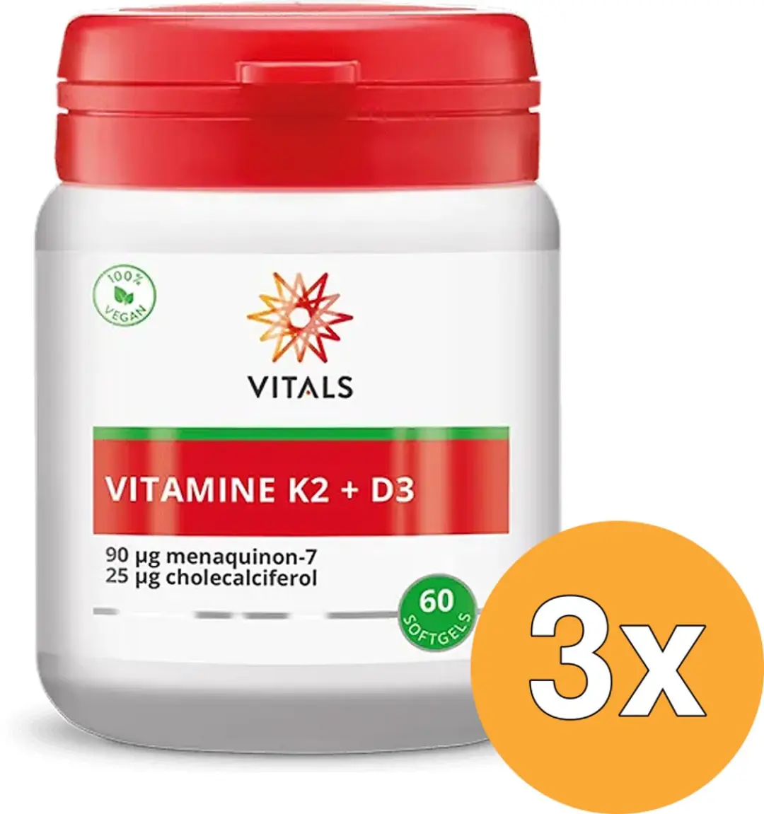 Vitals Vitamine K2 + D3 60 Softgels