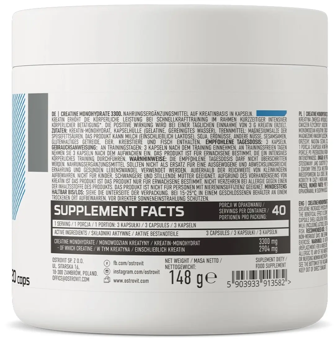 OstroVit Creatine Monohydraat 3300mg - 120 Capsules