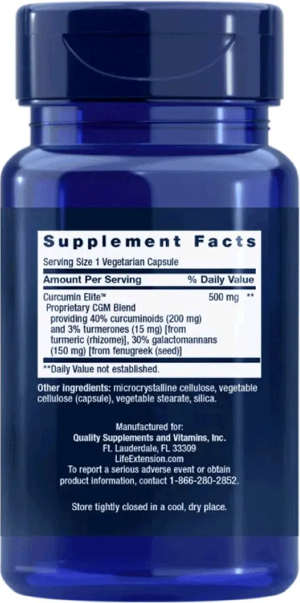 Life Extension Curcumin Elite Kurkuma Extract 500mg - 60 Capsules