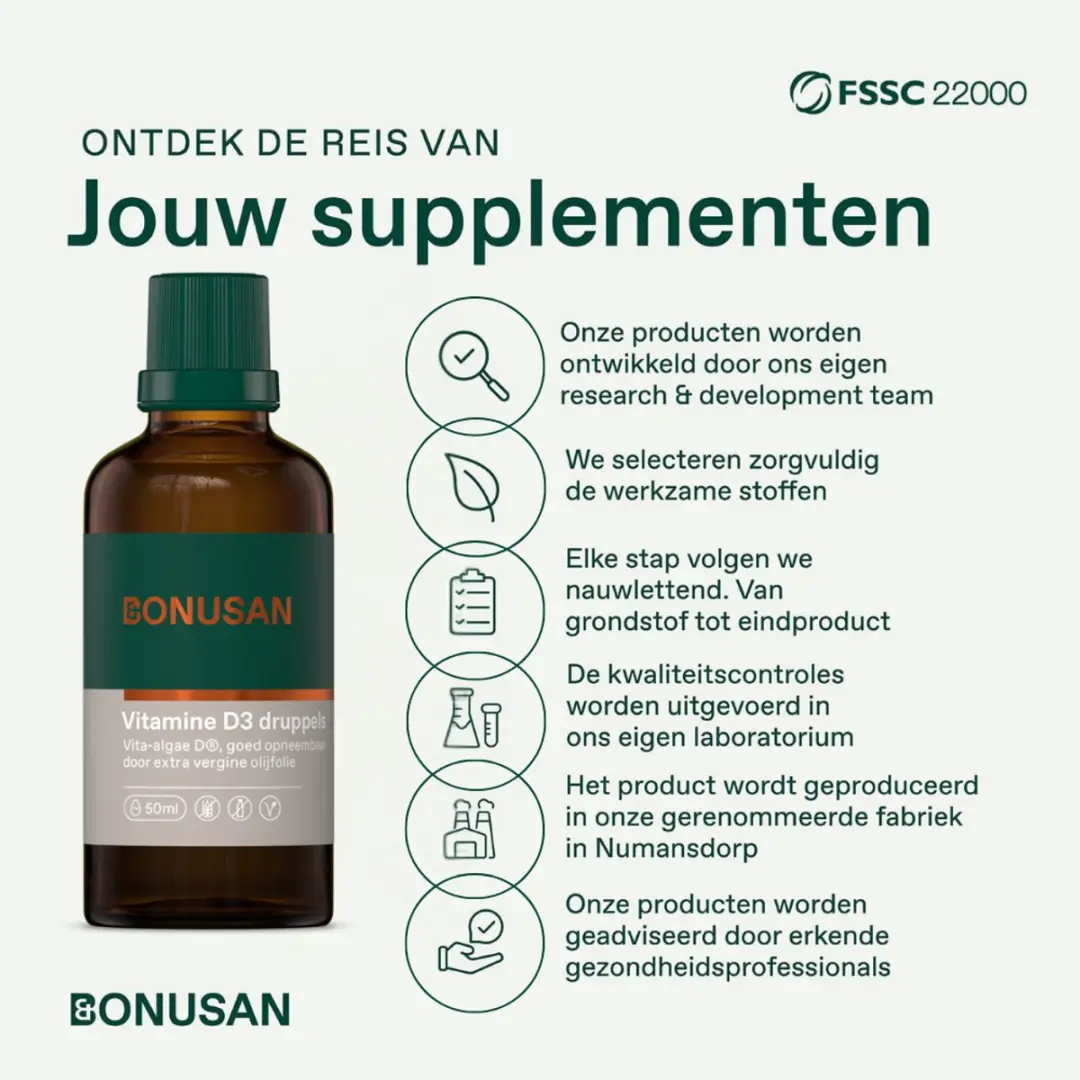 Bonusan Vitamine D3 Druppels 50ml - 5 µg per Druppel