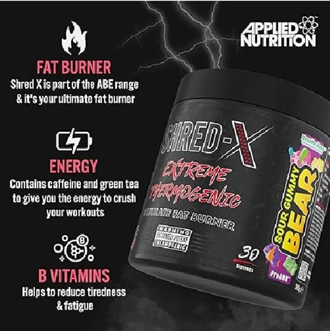 Applied Nutrition Shred X Powder Fat Burner 300g - Smaak Sour Gummy Bear