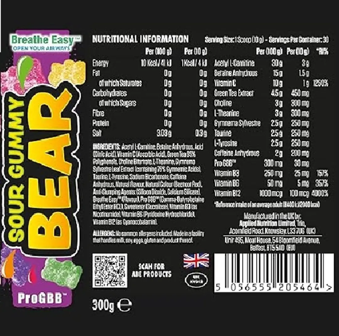 Applied Nutrition Shred X Powder Fat Burner 300g - Smaak Sour Gummy Bear