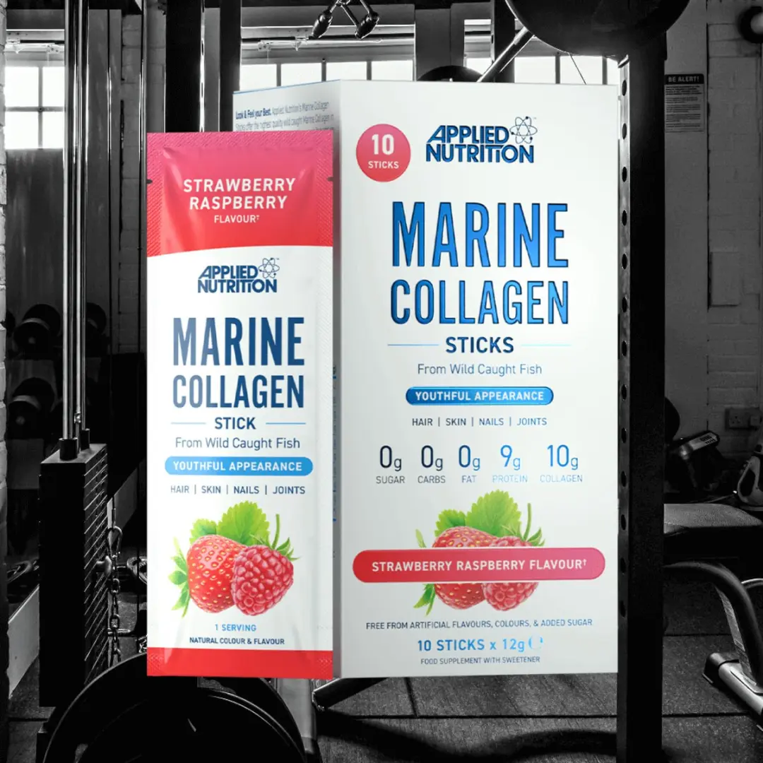 Applied Nutrition Marine Collagen Sticks 120g - 10x12g - Aardbei/Rode bes