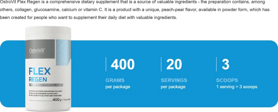 OstroVit Flex Regen 400g Voedingssupplement - Gewrichten