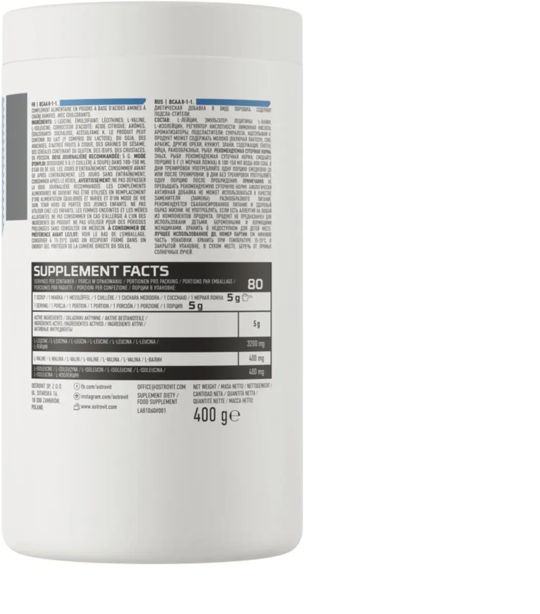 OstroVit Premium BCAA Lemon Zest 400g