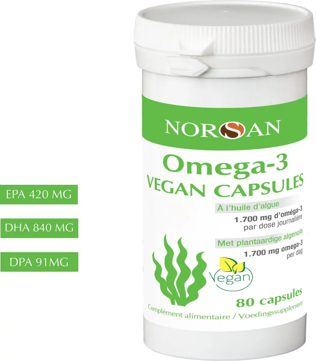 Norsan Omega-3 Vegan Capsules 80 Stuks