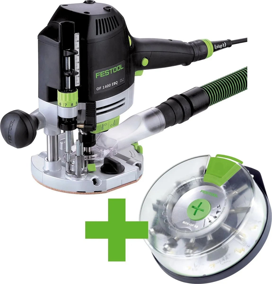 Festool OF 1400 EBQ-Plus Bovenfrees - 576540 - Zwart/groen/wit