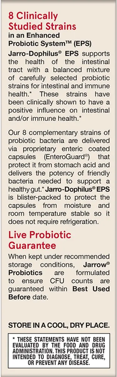 Jarrow Formulas Jarro-Dophilus EPS 120 Capsules - 10 Miljard CFU