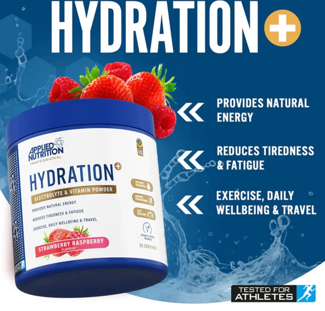Applied Nutrition Hydration+ Complete Electrolytenpoeder 240g - Aardbei Framboos