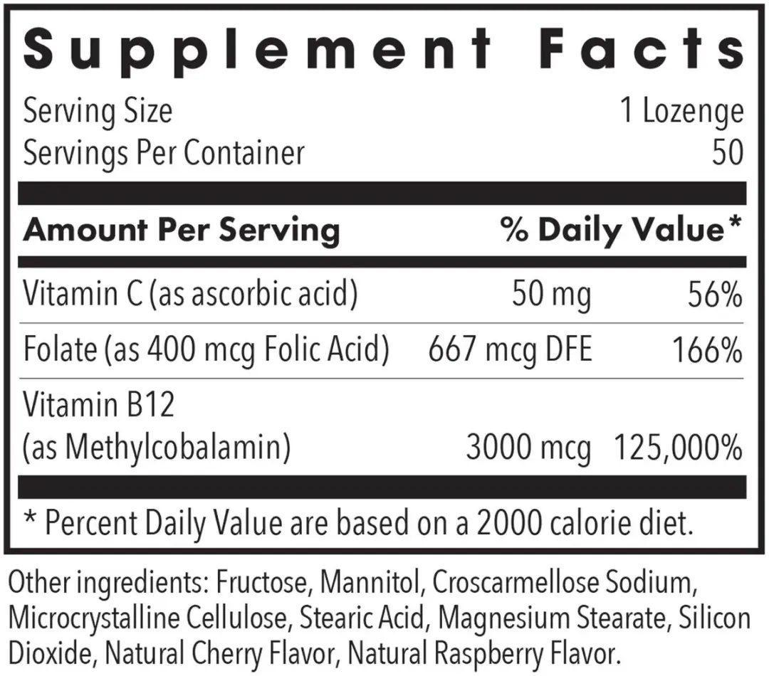 Allergy Research Group B12 Methylcobalamine met Foliumzuur 50 Lozenges