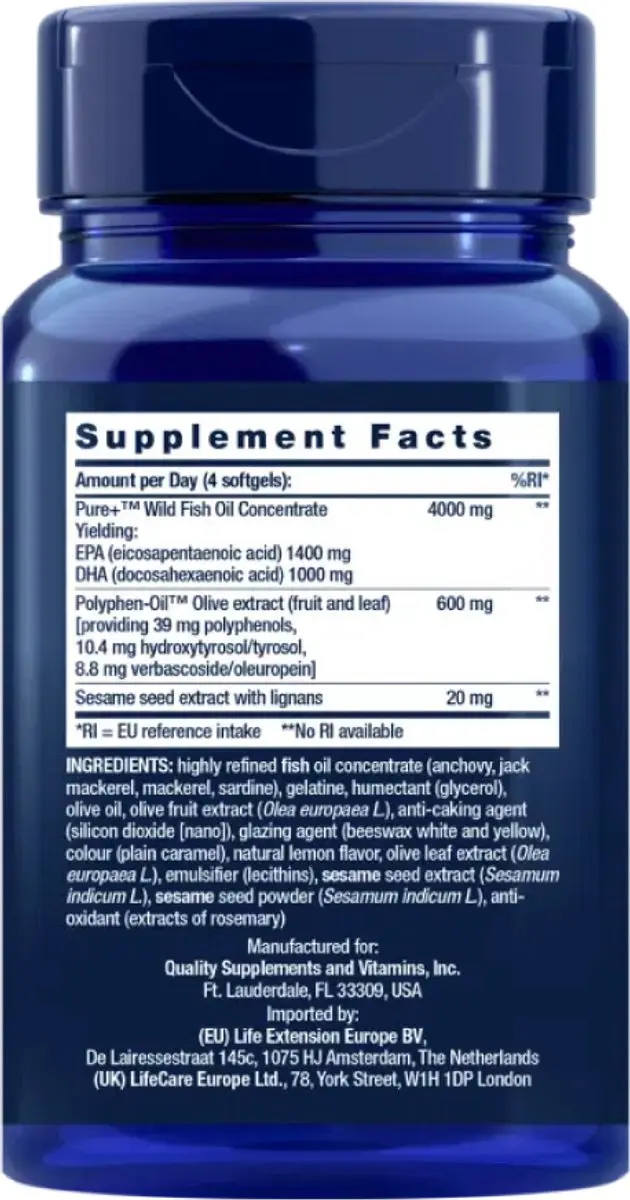 Life Extension Super Omega-3 EPA/DHA 60 Gelcapsules
