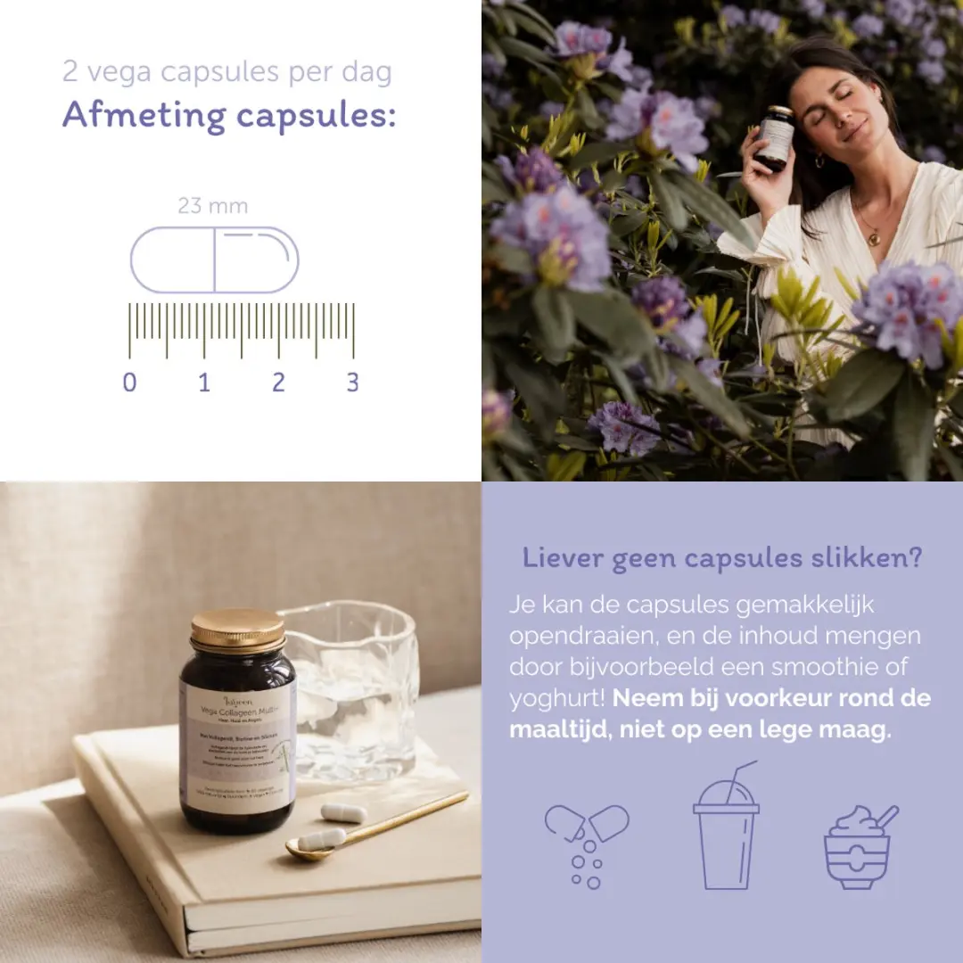 Laveen Vega Collageen Multi+ 60 Capsules - Vegan met Biotine & Silicium
