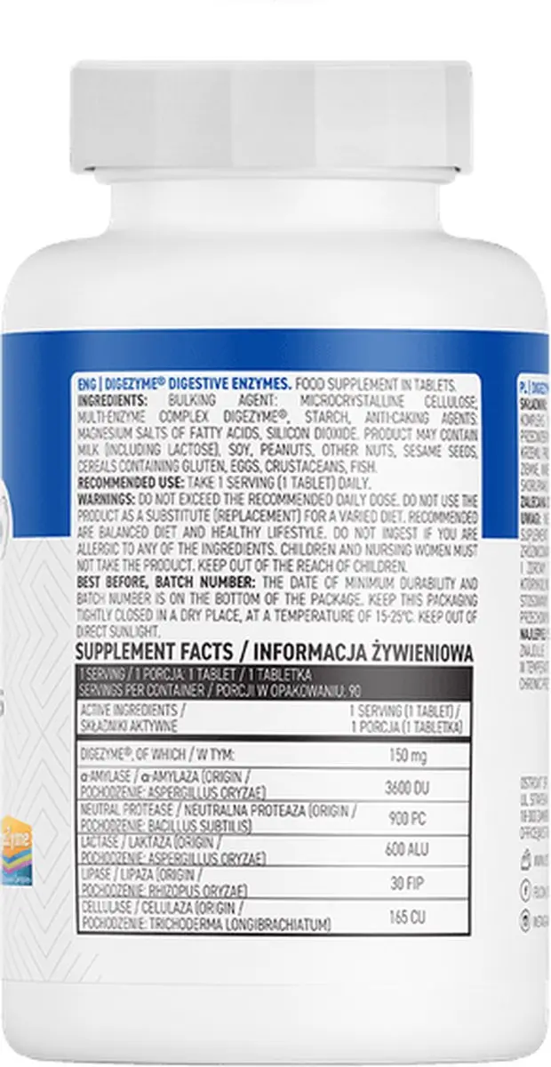 OstroVit Digezyme Spijsverteringsenzymen 90 Tabletten