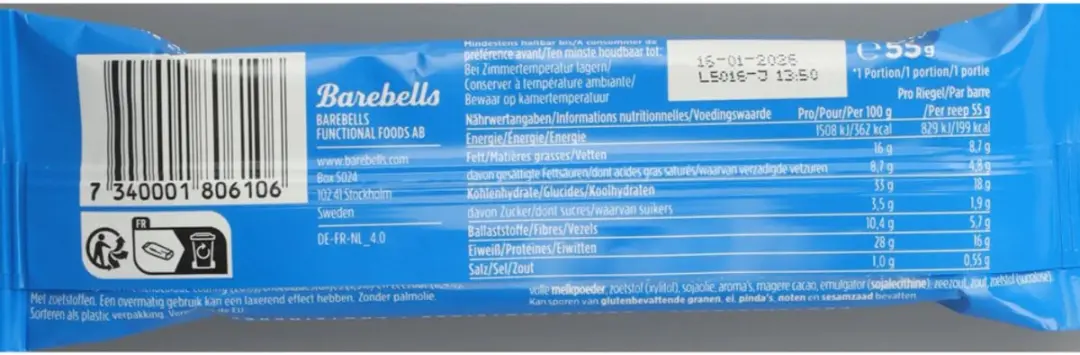 Barebells Soft Protein Bar - Salty Chocolate - 12 Stuks