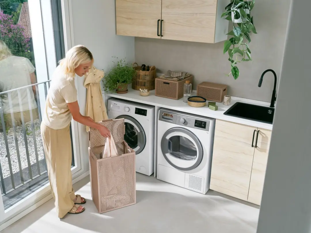 Curver Kaya Wasmand met deksel 60L - 2 Stuks - Warm Taupe