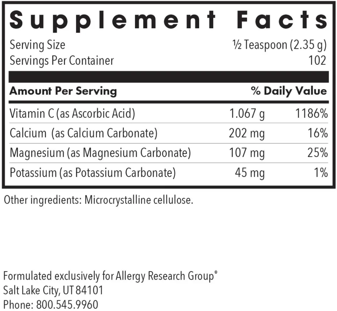 Allergy Research Group Buffered Vitamine C Poeder 240g