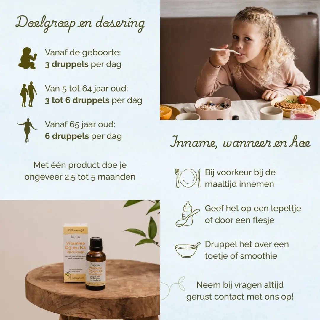 Laveen Olive Drops Vitamine D3 + K2 Druppels 30ml