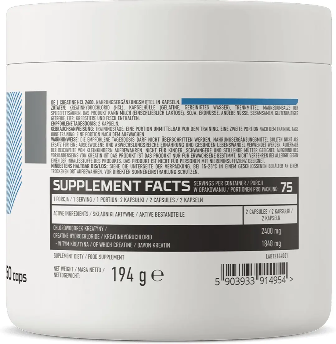 OstroVit Creatine HCl 2400mg - 150 Capsules