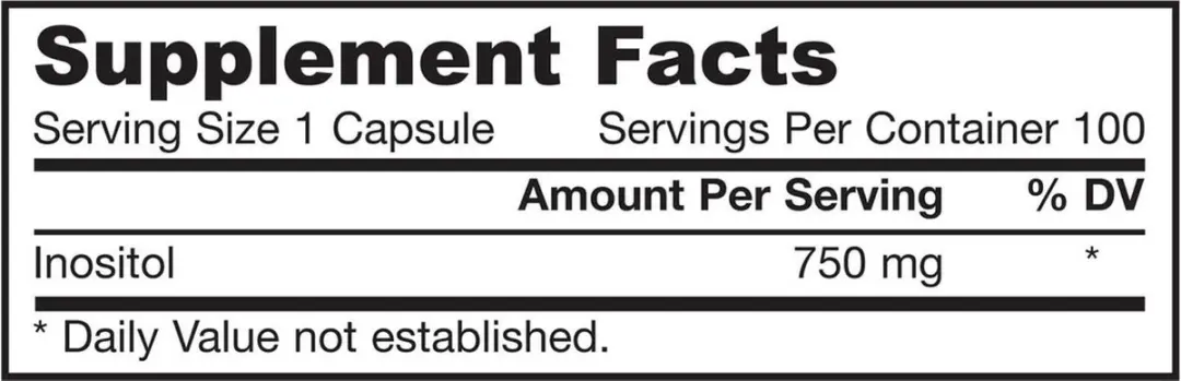 Jarrow Formulas Inositol 100 Capsules
