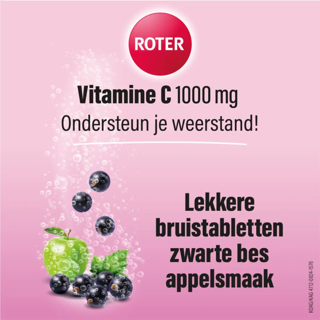 Roter Vitamine C 1000mg Appel-Zwarte Bes Bruistabletten - 45g