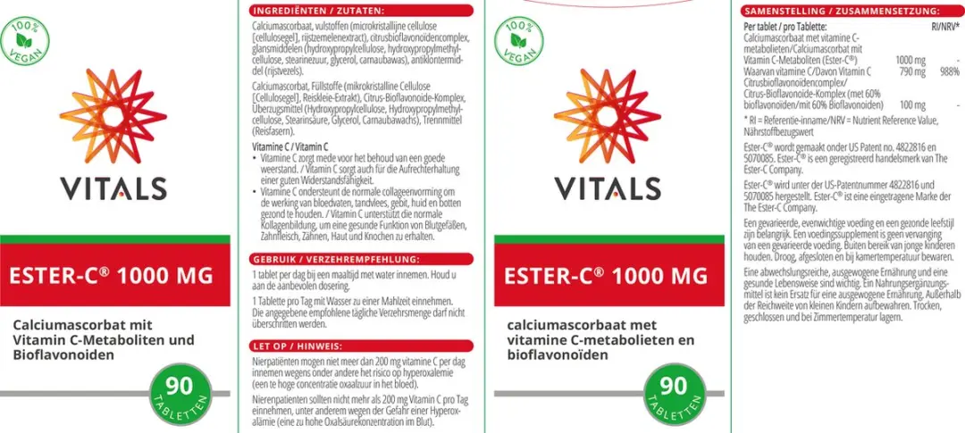Vitals Ester-C 1000mg 90 tabletten