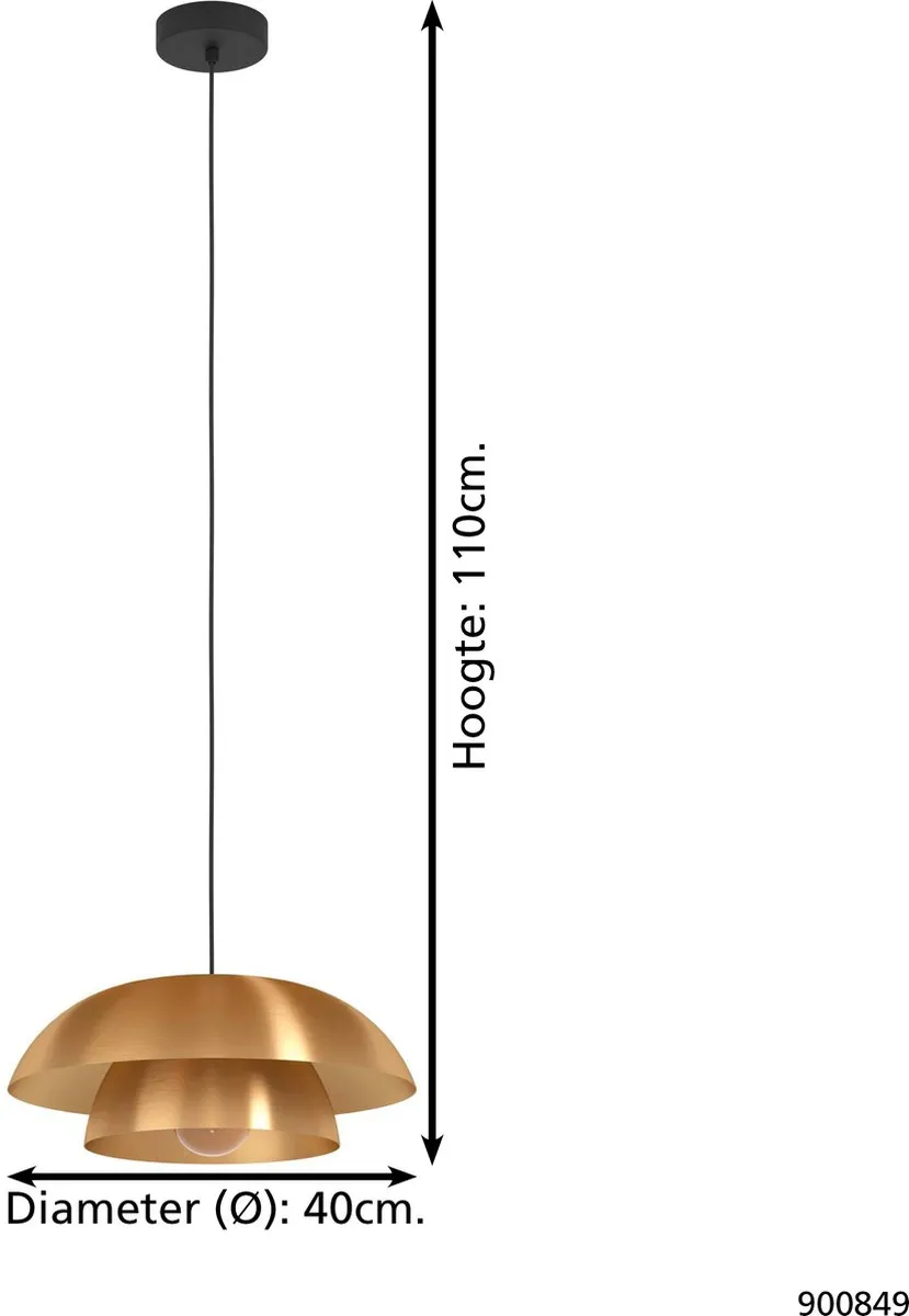 Eglo Cenciara Hanglamp Ø40cm - Goud - afbeelding 6 van 6