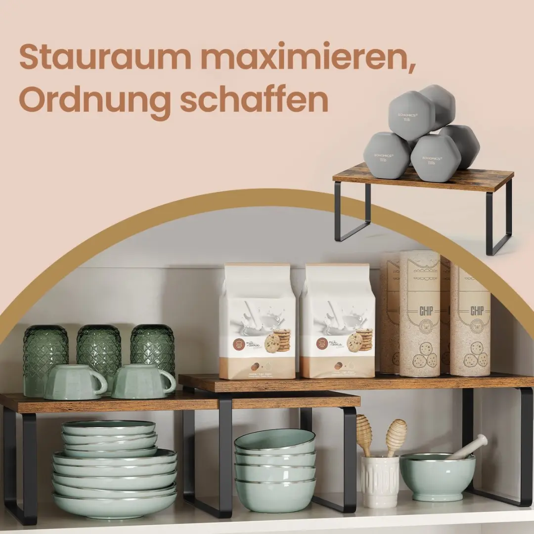 Songmics Kruidenrek Set 2 - Uitschuifbaar & Stapelbaar - Wolkwit