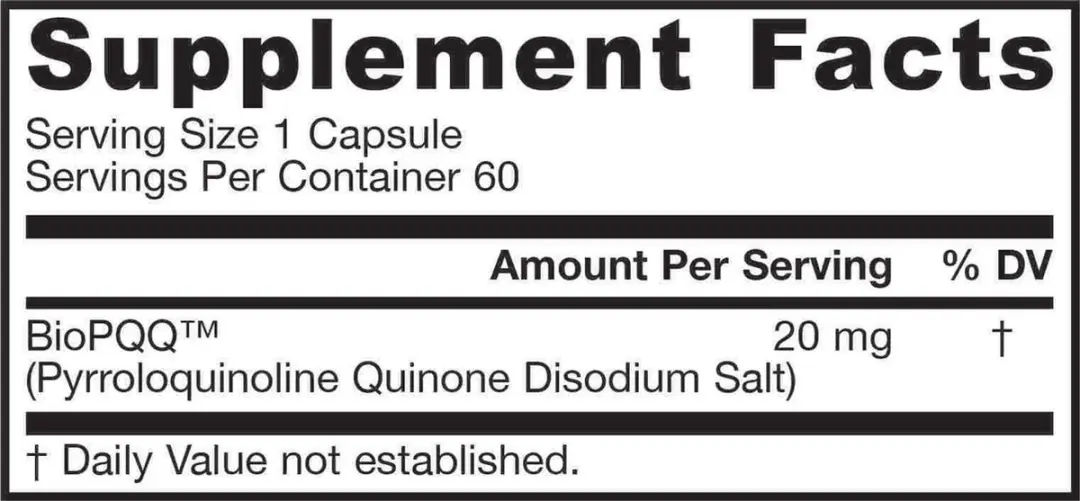 Jarrow Formulas PQQ 20mg 60 Capsules