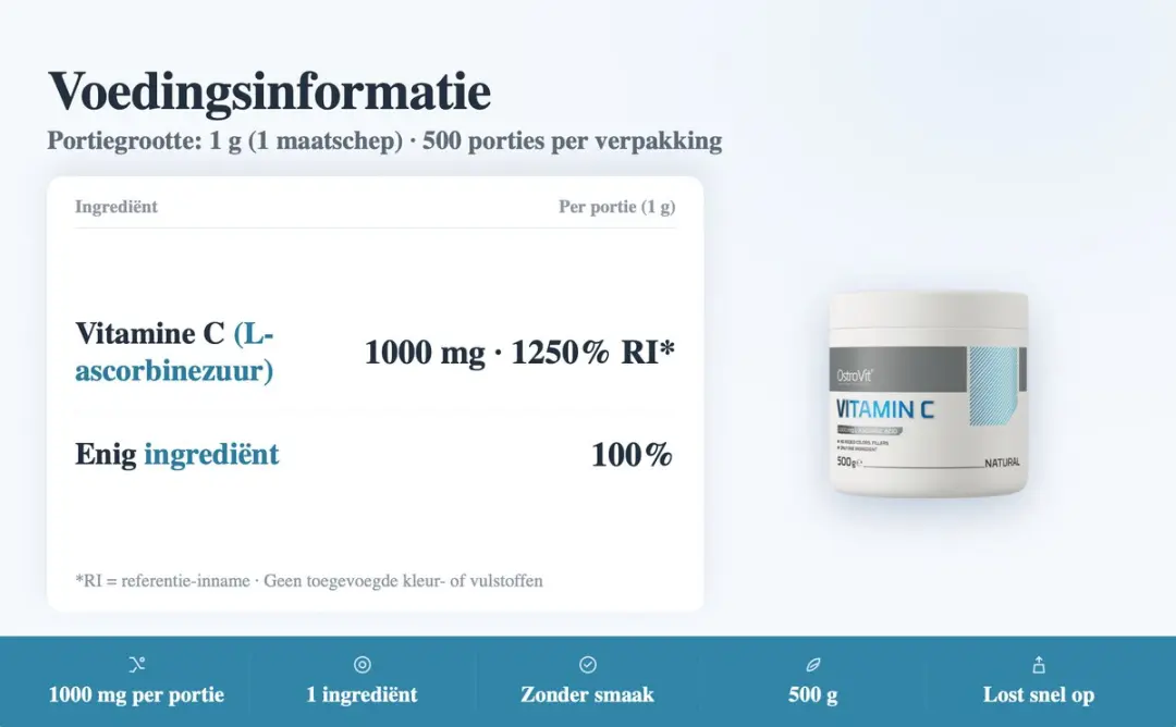 OstroVit Vitamine C 500g - 1000g Natuurlijk