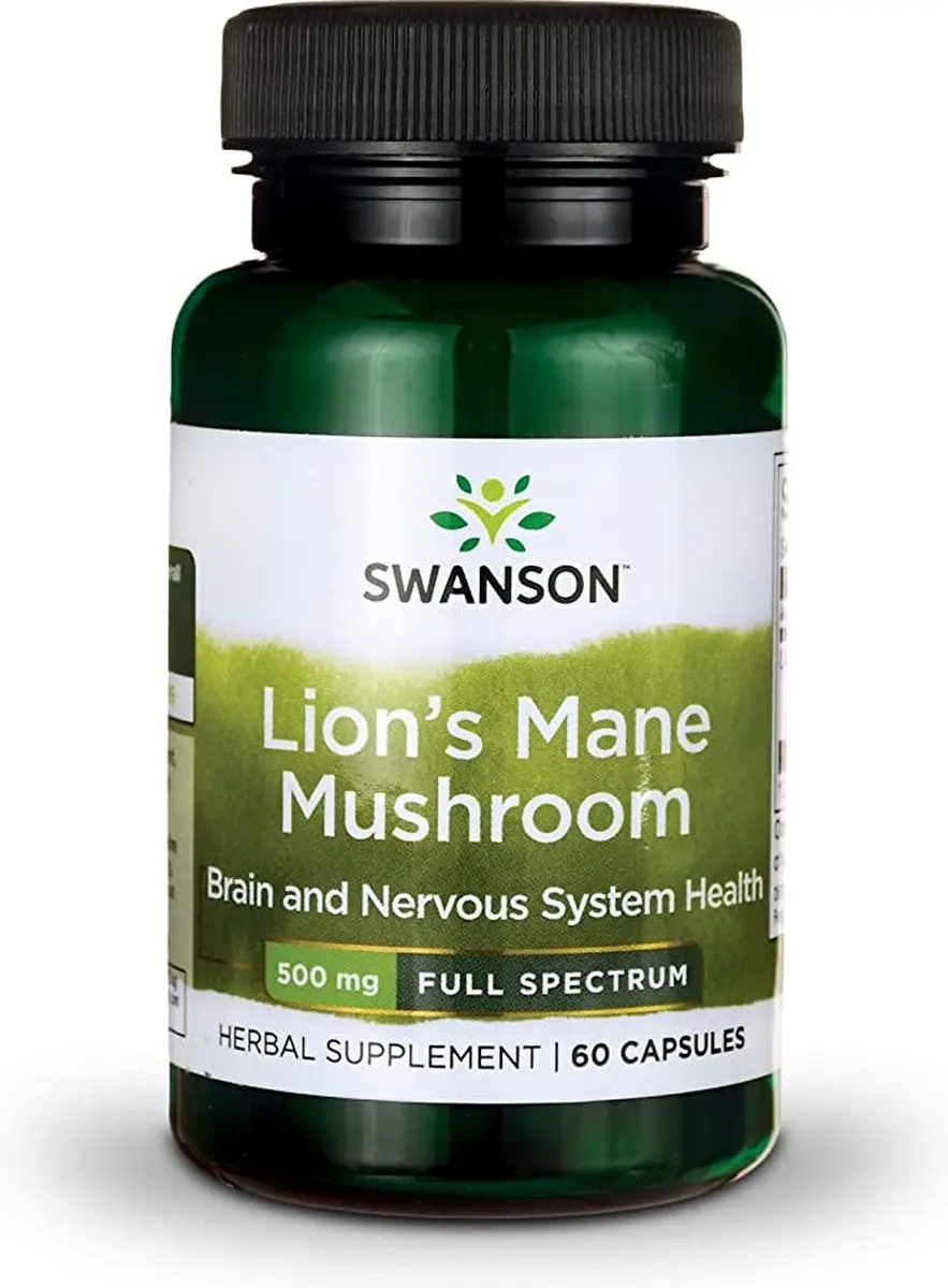Swanson Lion's Mane Mushroom 500mg - 60 Vegan Capsules
