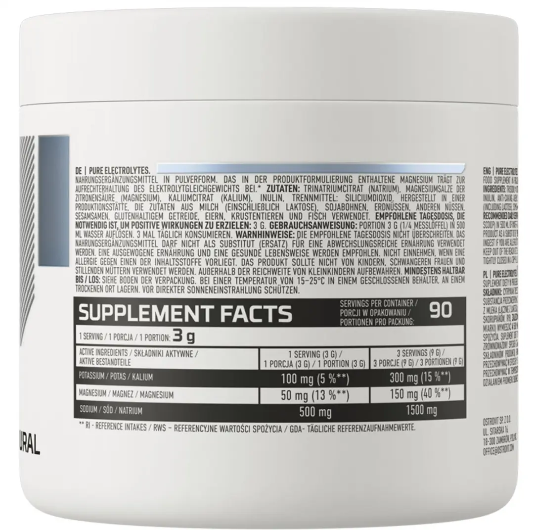 OstroVit Electrolytes Suikervrij Poeder 270g - Magnesium/Kalium/Natrium