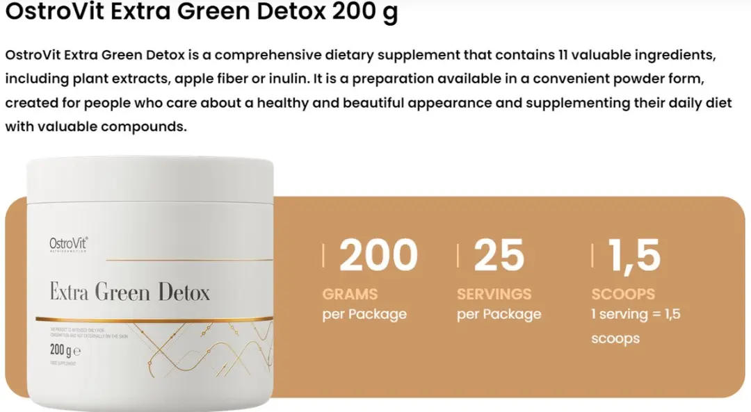OstroVit Extra Green Detox Groene Superfoodpoeder 200g