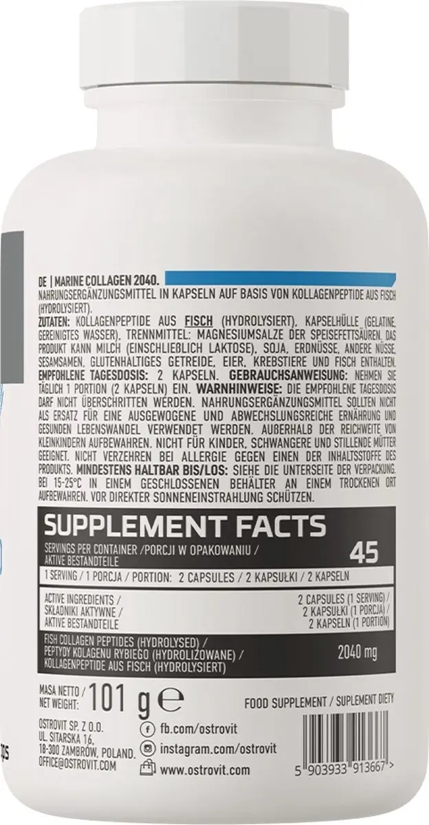 OstroVit Marine Collageen 2040mg - 90 Capsules