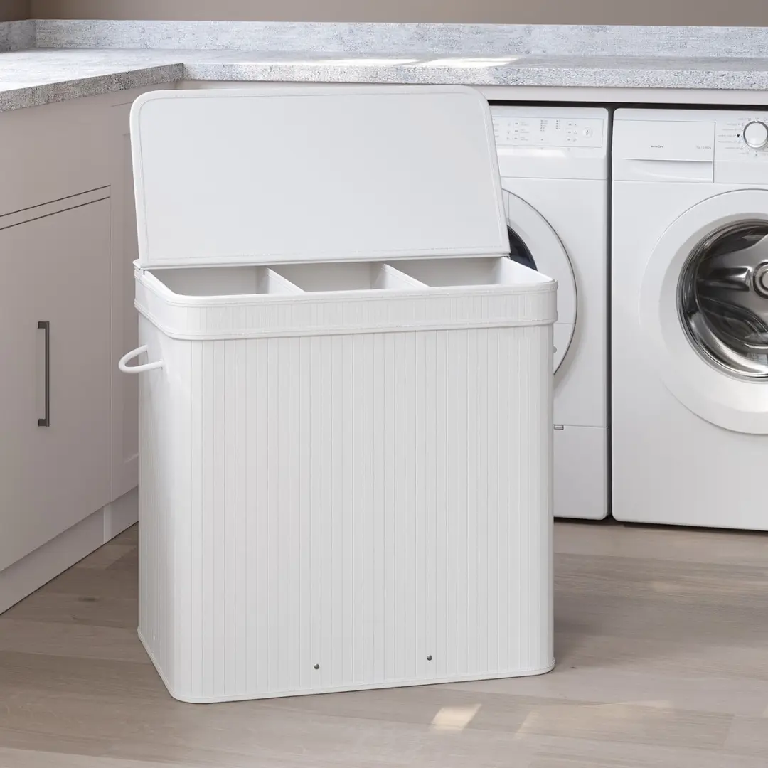 Songmics Bamboe Wasmand Grijs - Afneembaar - afbeelding 6 van 6