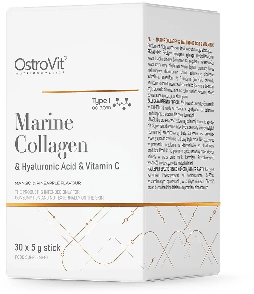 OstroVit Marine Collageen + Hyaluronzuur + Vitamine C 150g - 30 Porties