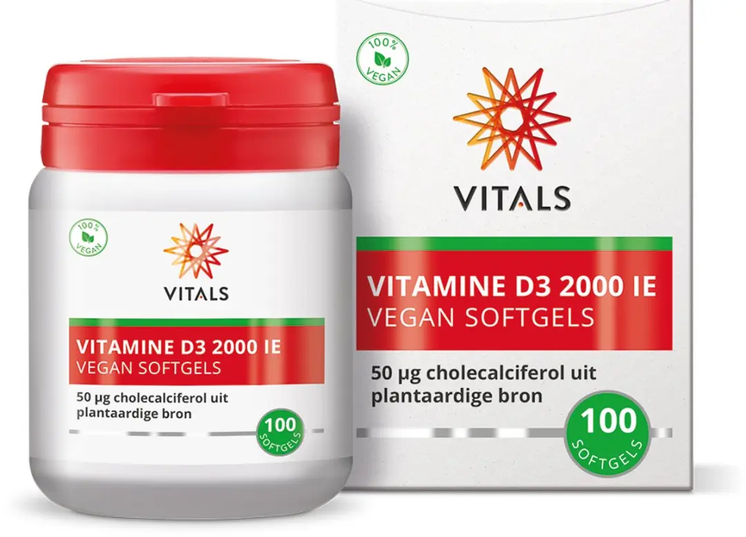 Vitals Vitamine D3 2000 IE 100 Vegan Softgels